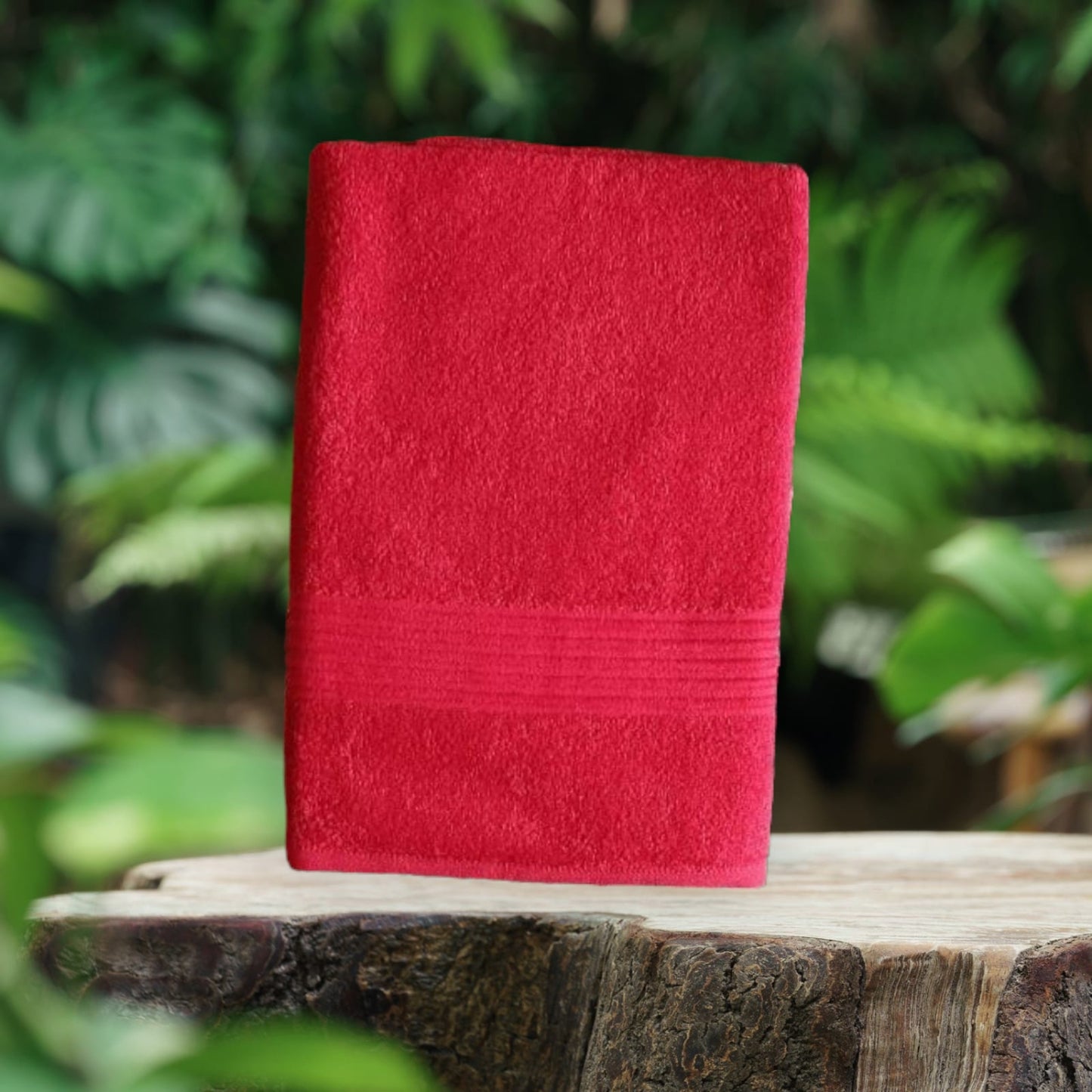Premium Cotton Bath Towels-Red