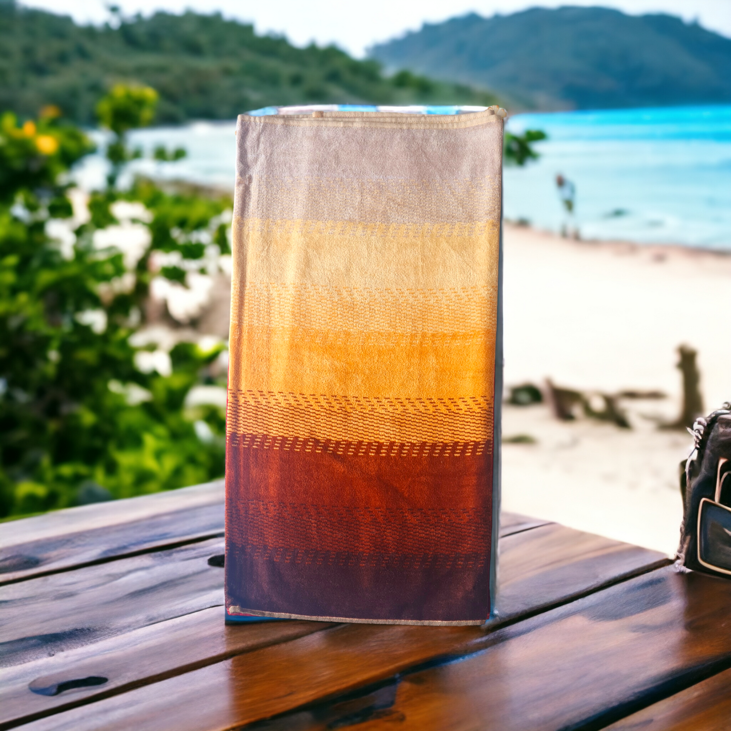 Ombre Cotton Bath Towel-Mustard Yellow