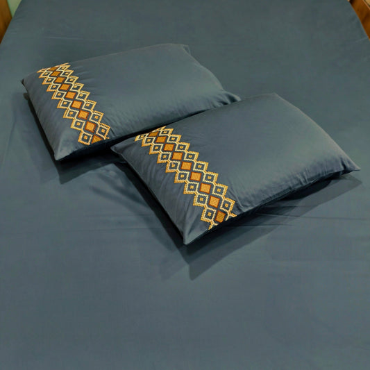 LUXURIOUS BAMBOO COTTON KING SIZE  FLAT BEDSHEET - D.BLUE