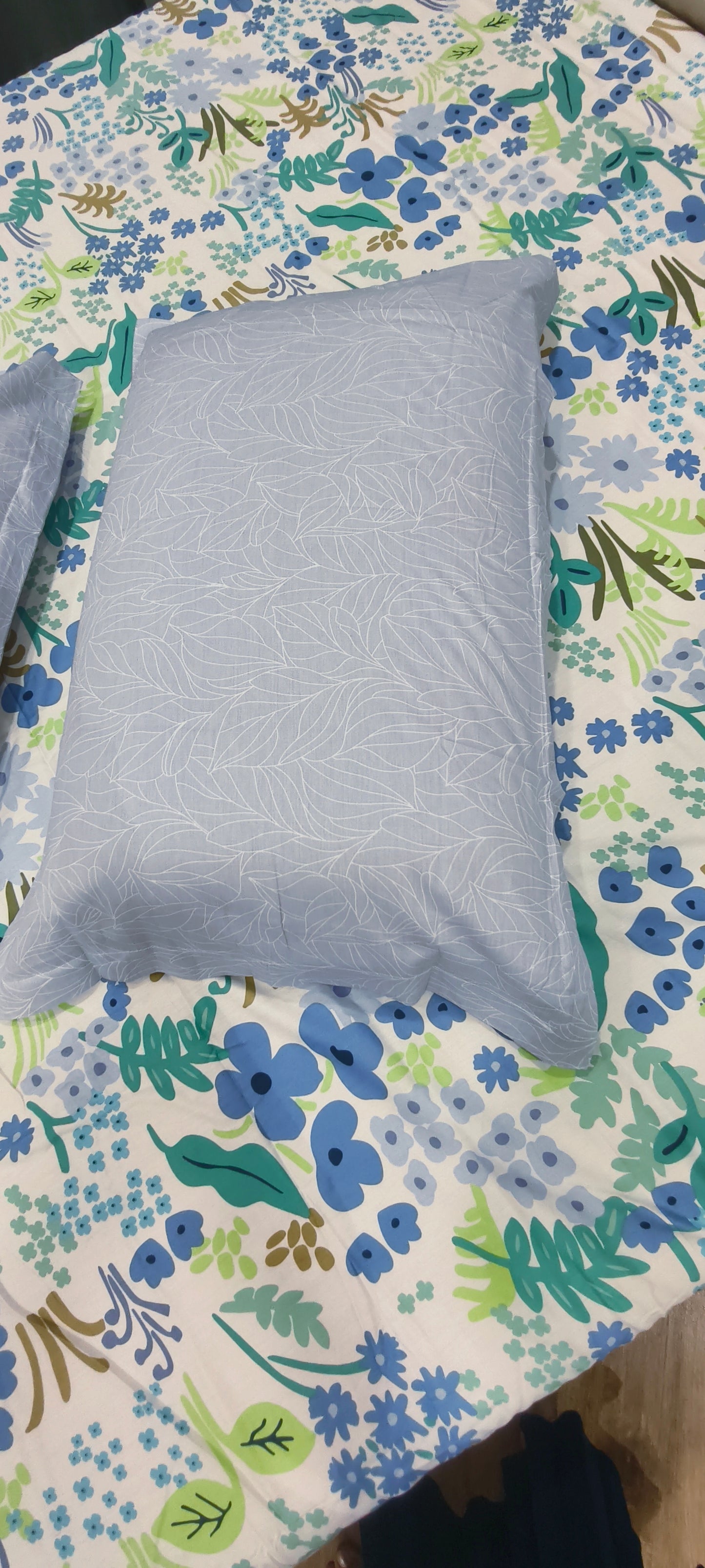 Floral King Pure Cotton Bedsheet —Aqua