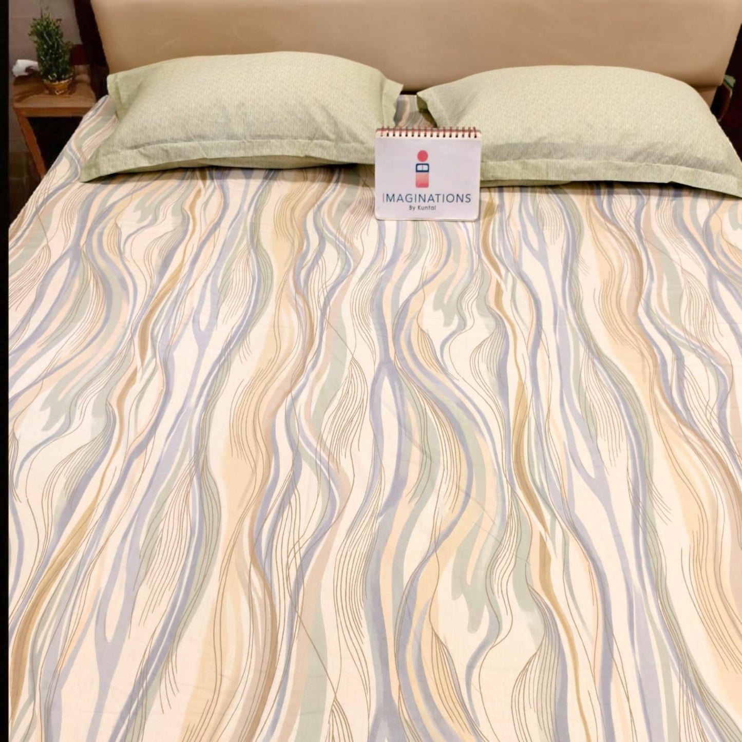 Geometric King Pure Cotton Bedsheet — Multicolour-M01