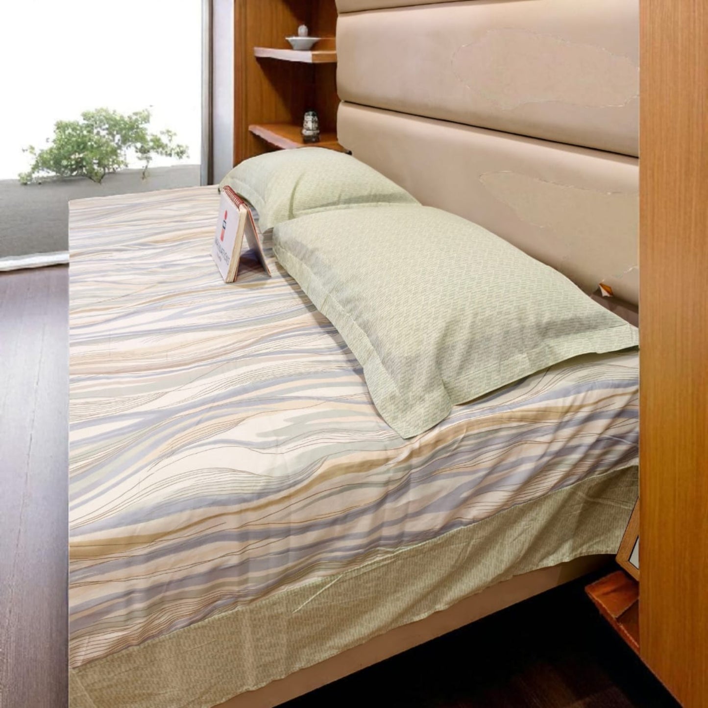 Geometric King Pure Cotton Bedsheet — Multicolour-M01