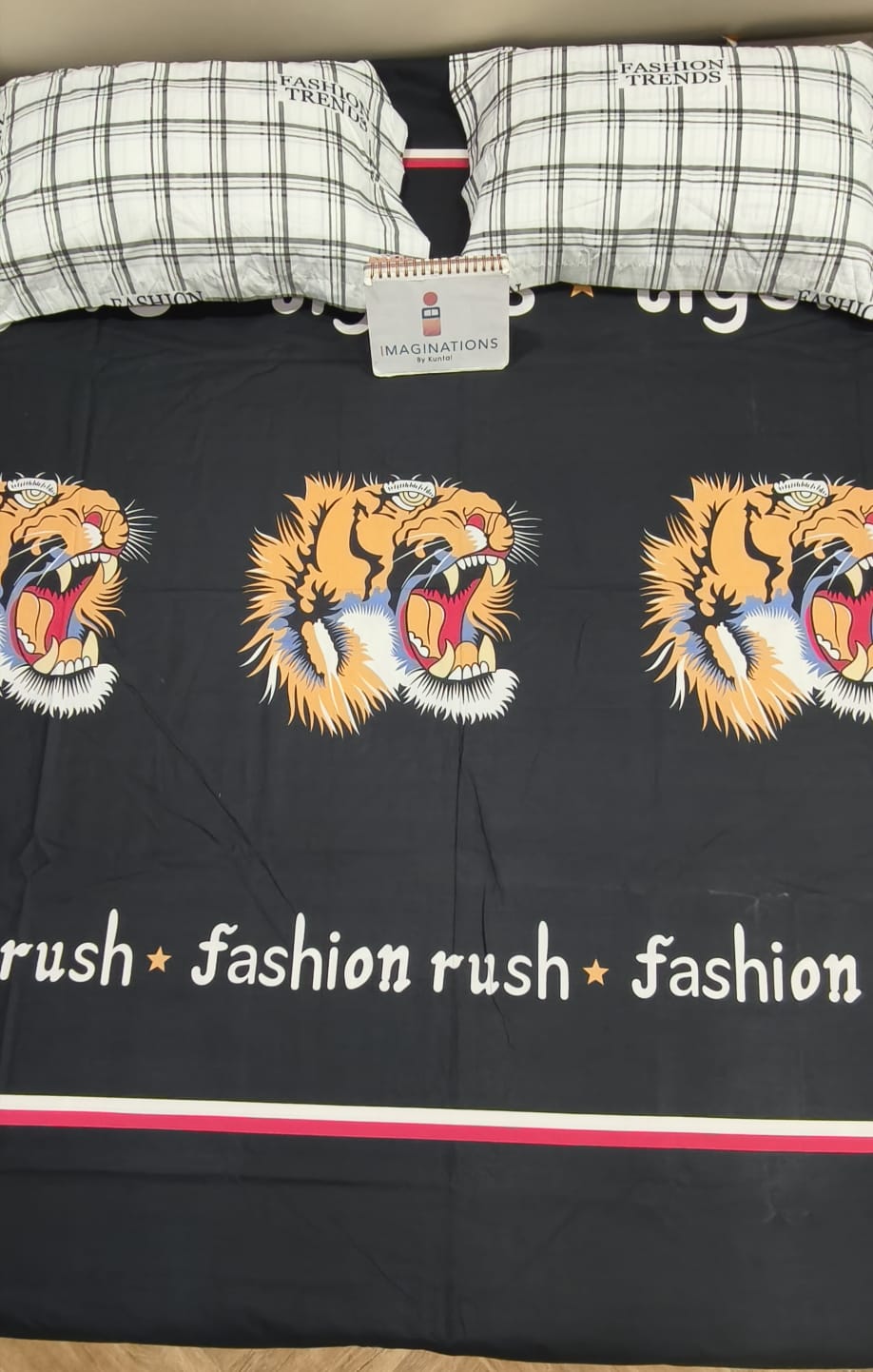 Kids Queen Glaze  Cotton Bedsheet —Roaring Tigers