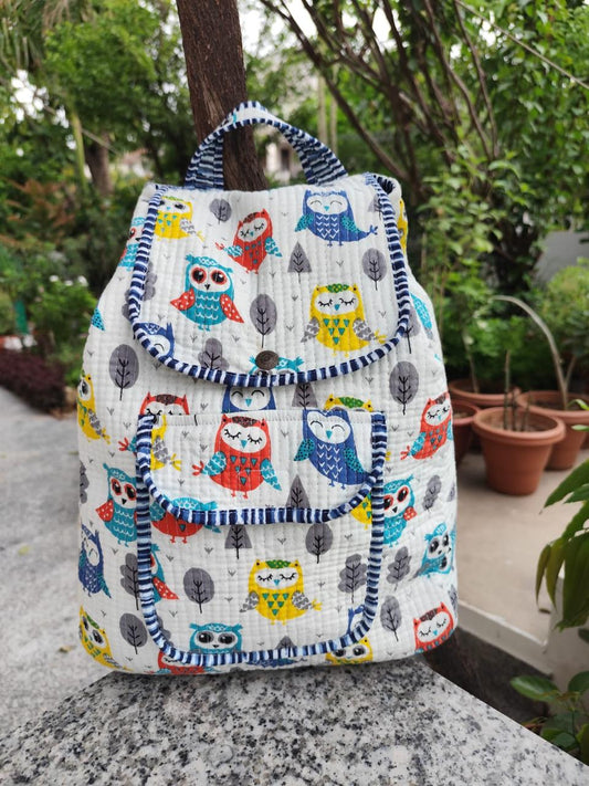 Owl Kids  Drawstring Backpack- Multicolour