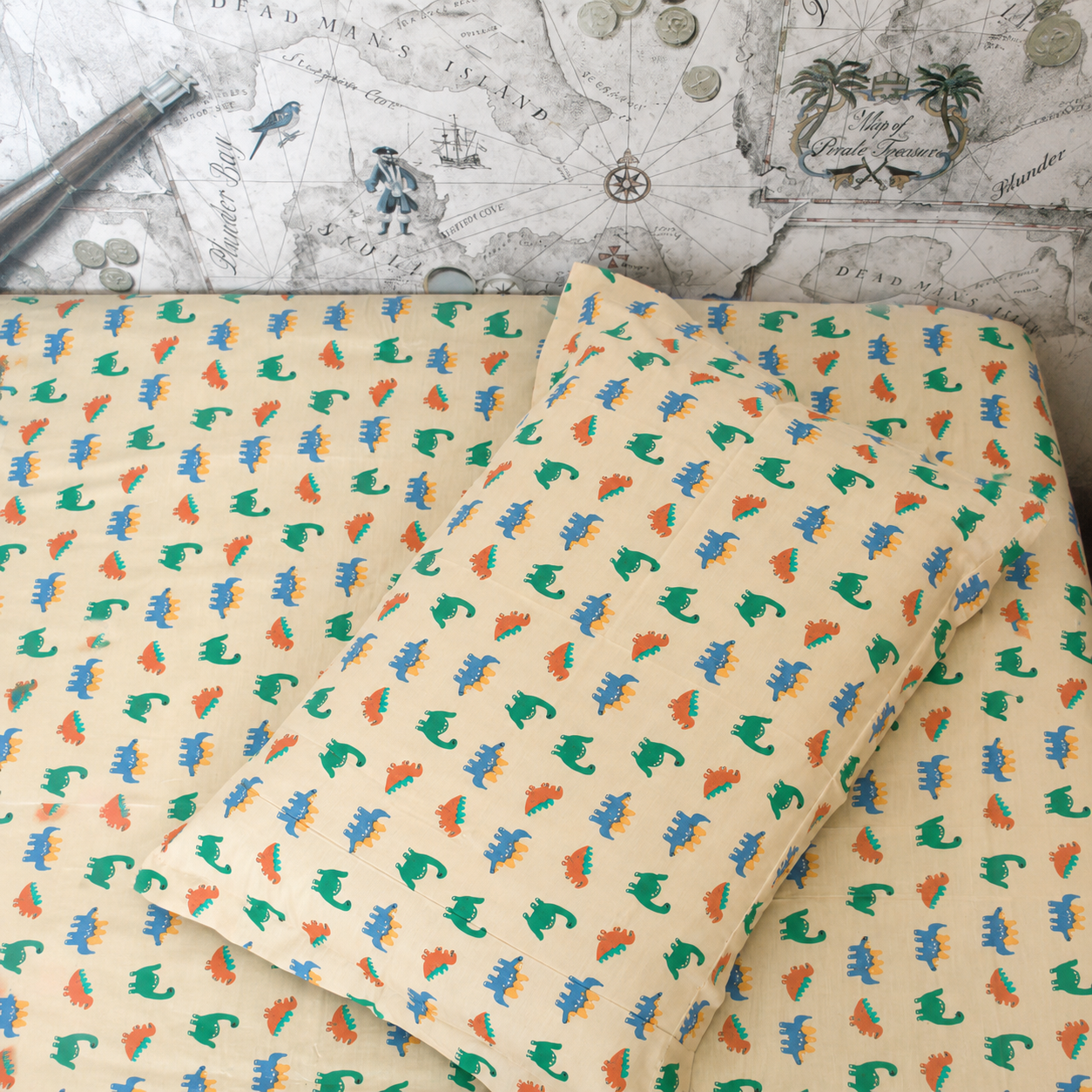 Kids Single Pure  Cotton Bedsheet — Baby Dinos