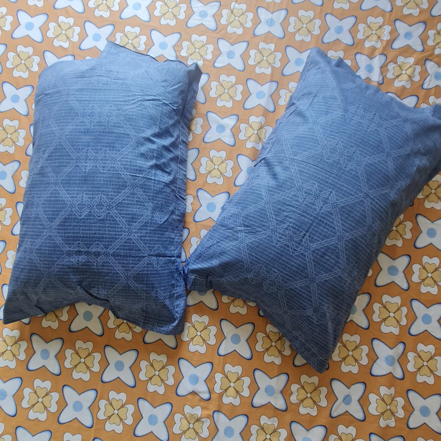 Floral King Pure Cotton Bedsheet —Orange