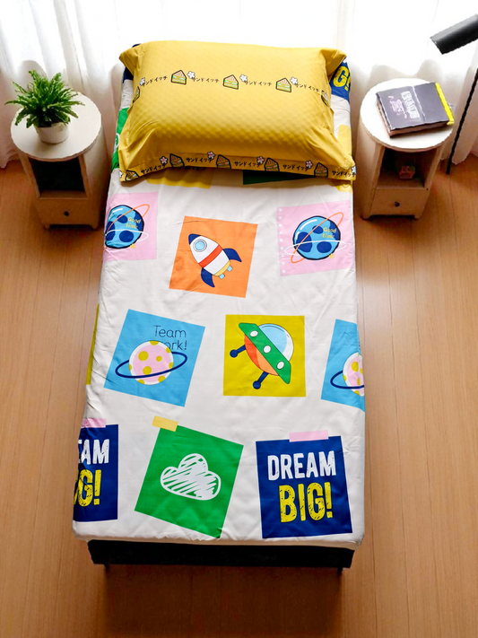 Kids Single Glaze  Cotton Bedsheet — Dream Big