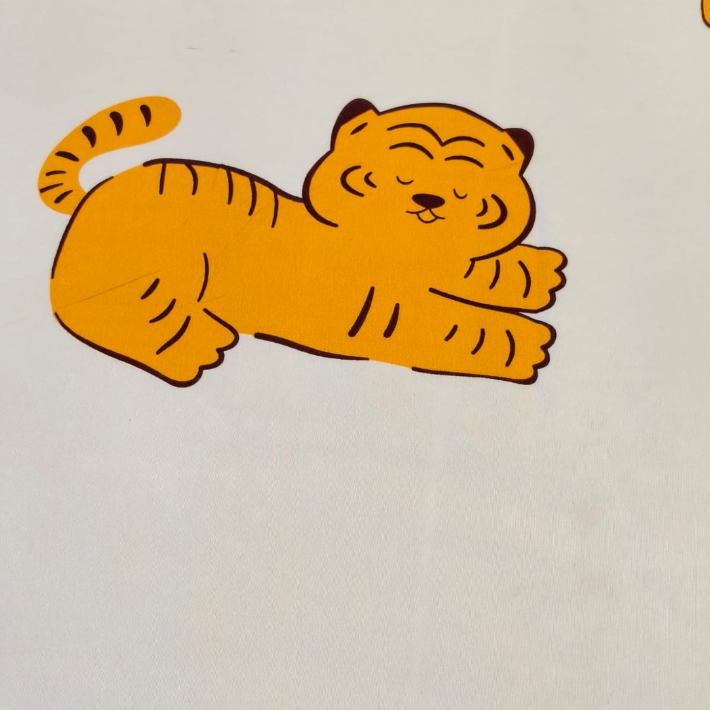 Kids Queen Glaze  Cotton Bedsheet —Tiny Tigers