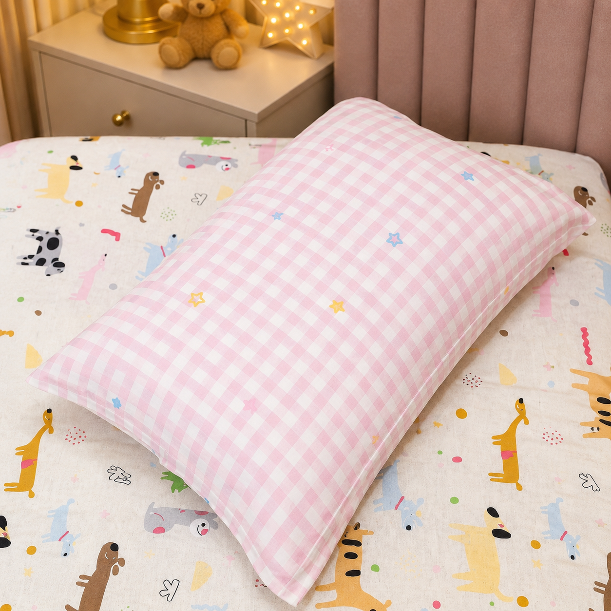 Puppy Love  Kids King Pure Cotton Bedsheet-White