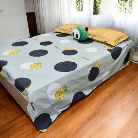 Kids Queen Glaze  Cotton Bedsheet —Mint Bubbles