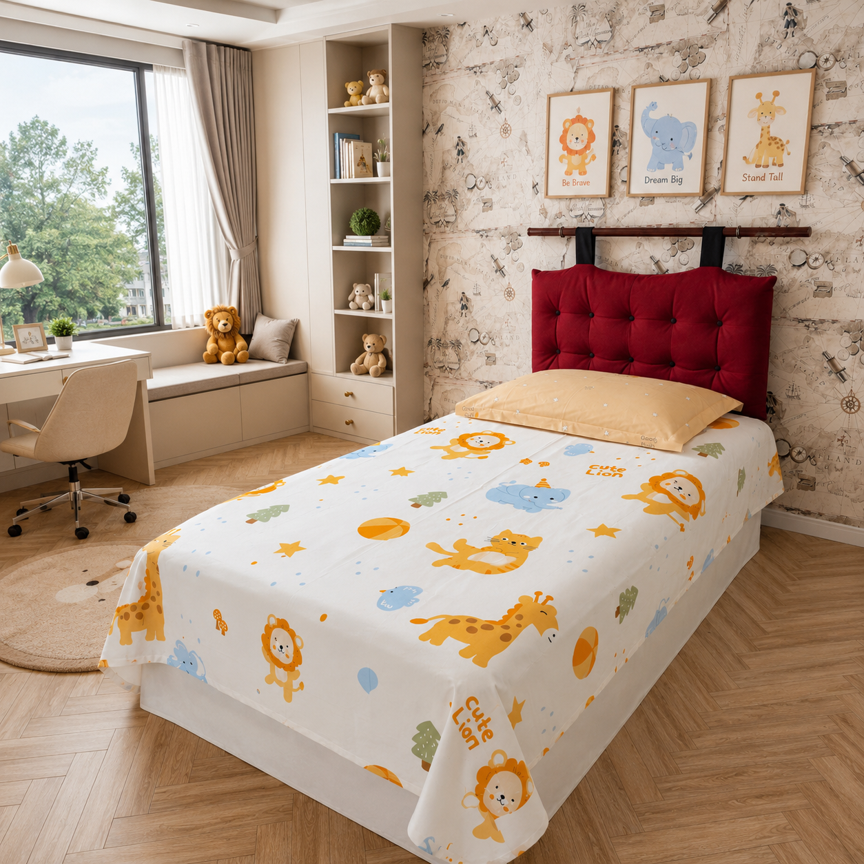 Kids Single Pure  Cotton Bedsheet — Jungle Love