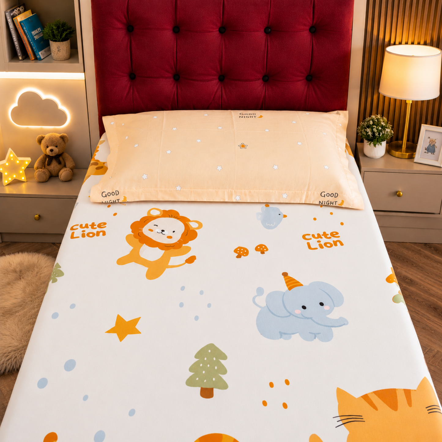 Kids Single Pure  Cotton Bedsheet — Jungle Love
