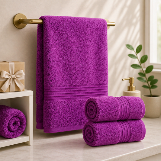 Bath Linen Everyday Luxury Hamper-Purple (1+2)