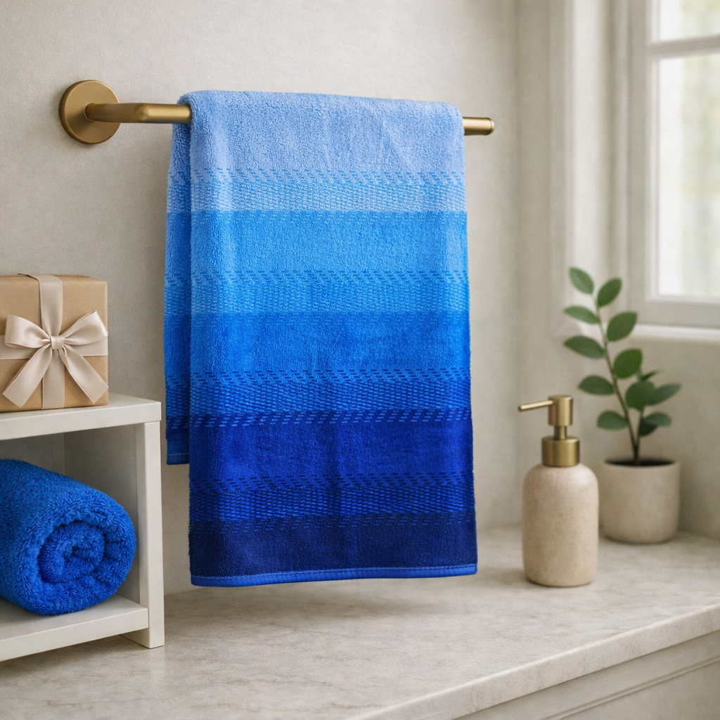 Bath Linen Jodi Hamper- Ombre Blue & Ombre Red (2+2)