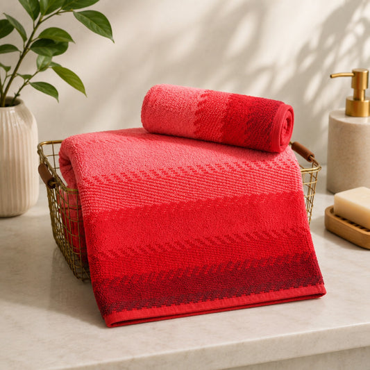 Bath Linen Everyday Luxury Hamper-Ombre Red  (1+1)