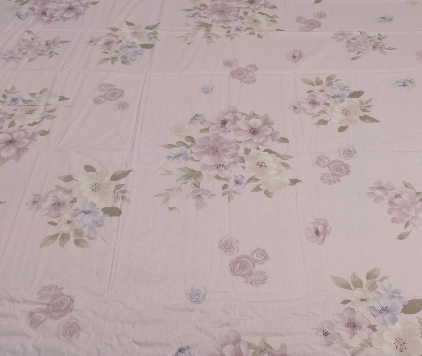 Floral Queen Pure Cotton Bedsheet —Pastel Pink