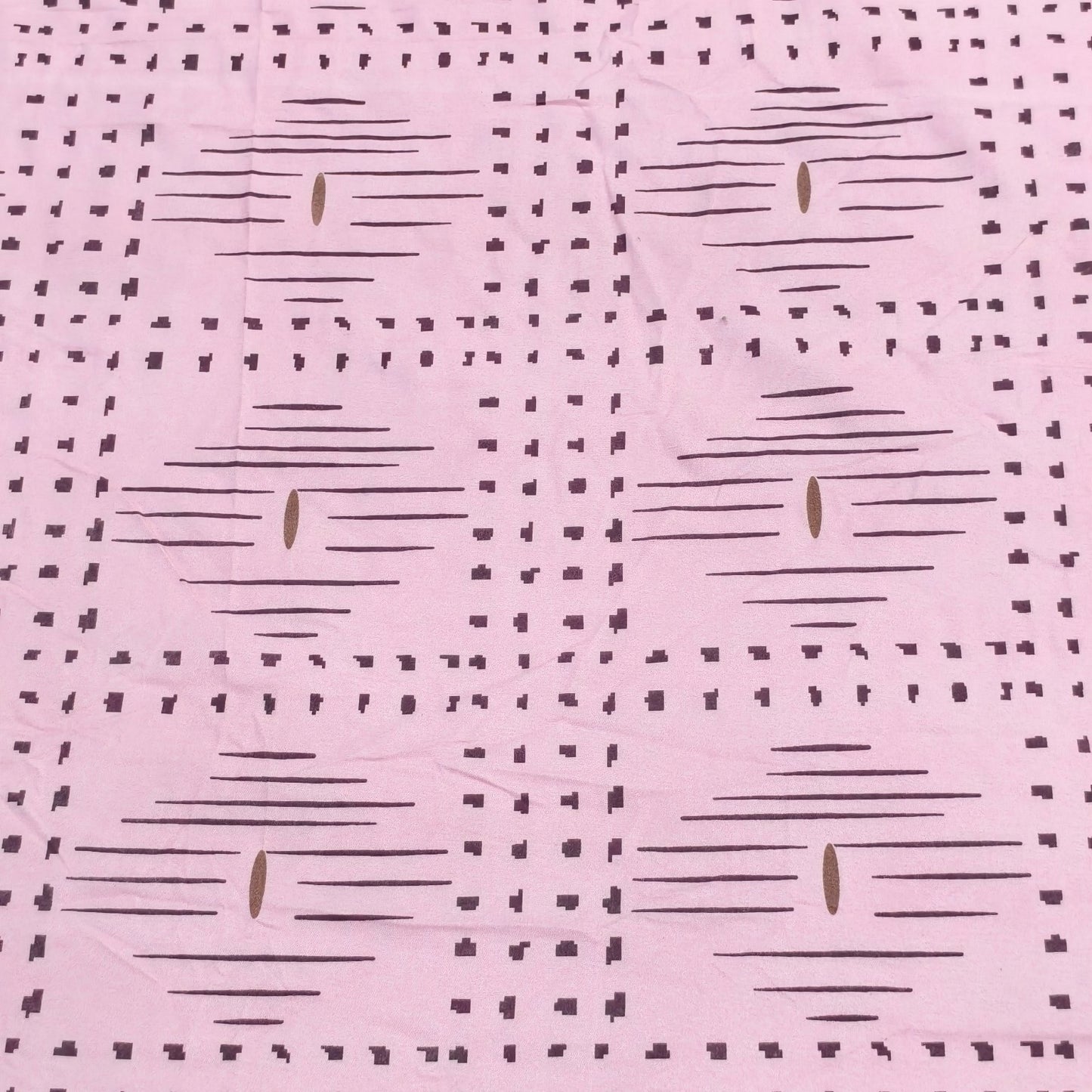 Geometric Queen Glaze  Cotton Bedsheet —Pink