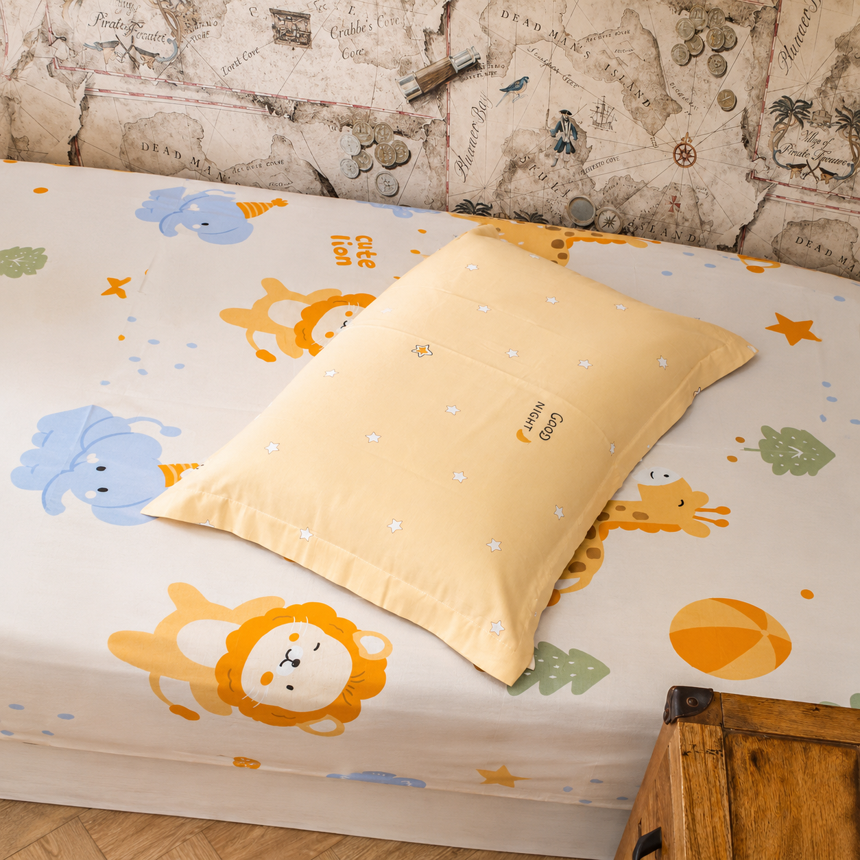 Kids Single Pure  Cotton Bedsheet — Jungle Love