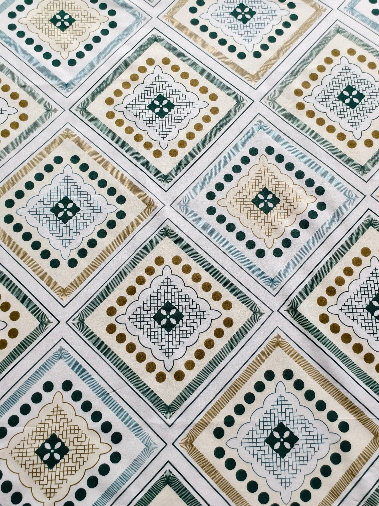 Geometric Single Glaze  Cotton Bedsheet — Green