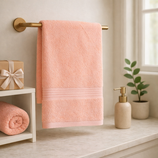 Premium Cotton Bath Towels- Light Peach
