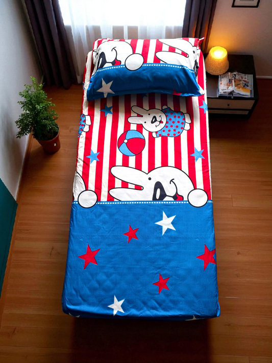 Kids Single Glaze  Cotton Bedsheet — Dreamy Clouds