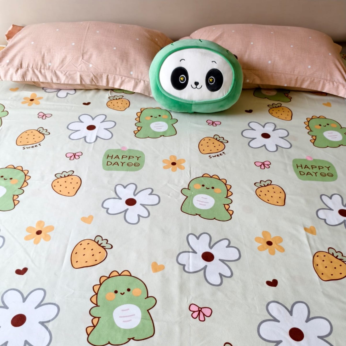 Kids Queen Glaze  Cotton Bedsheet — Tiny Rex World