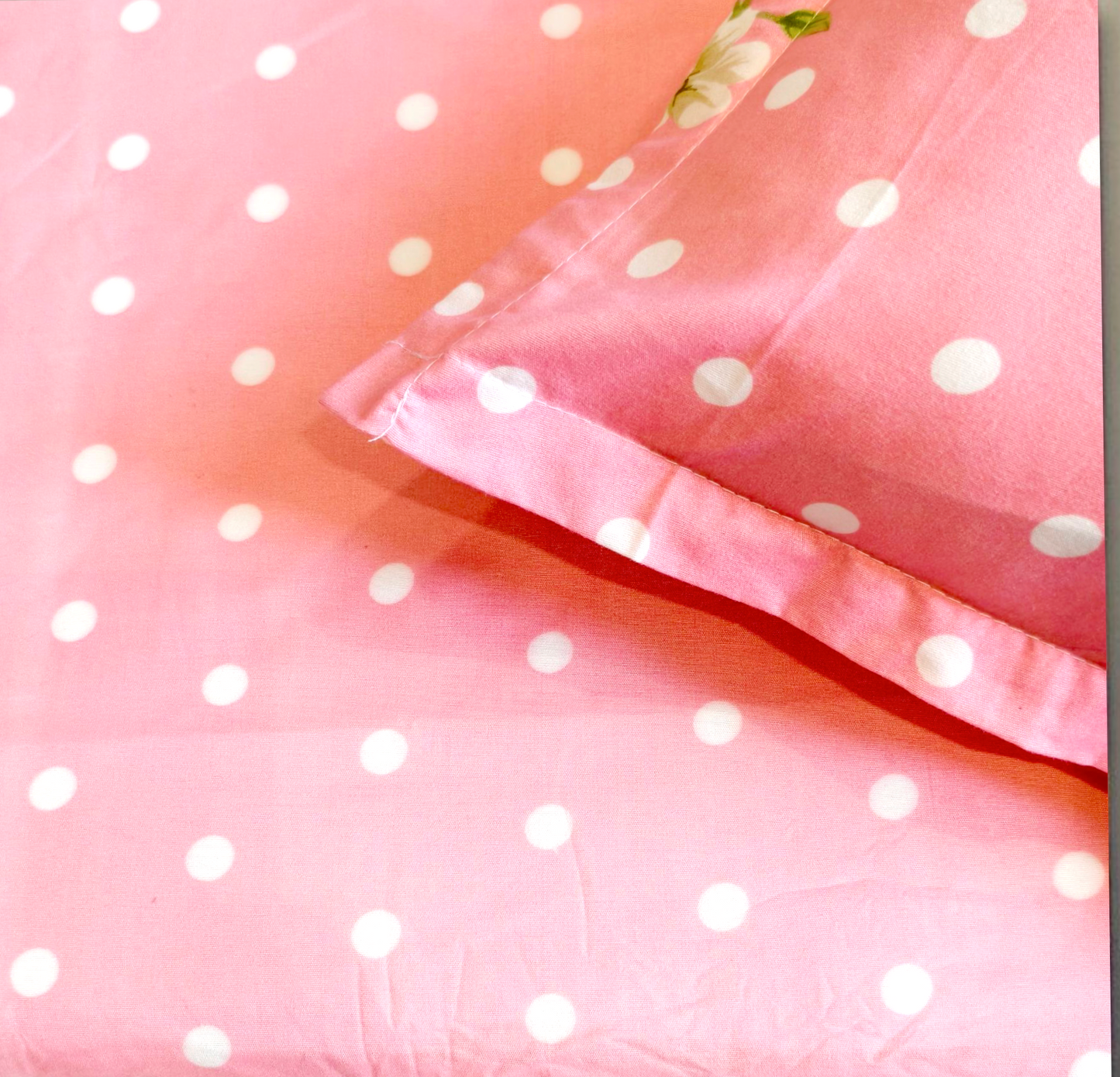 Floral Single Glaze  Cotton Bedsheet — Pastel Pink