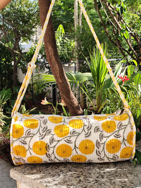 Floral Kids Duffle Bag - Yellow