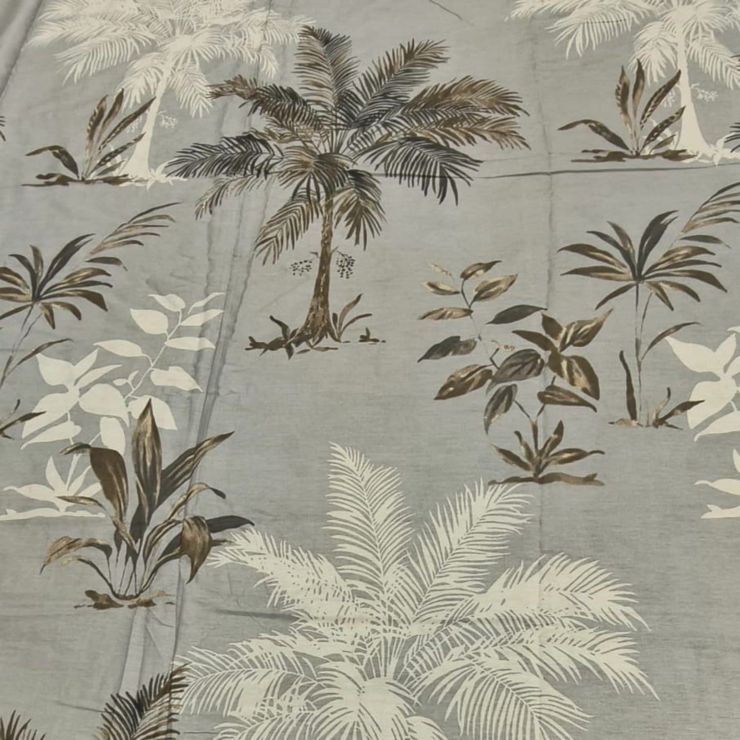 Floral King Pure Cotton Bedsheet — Grey