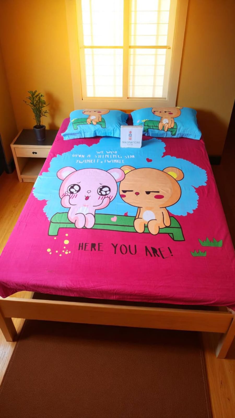 Kids Queen Glaze  Cotton Bedsheet —Cuddly Bears