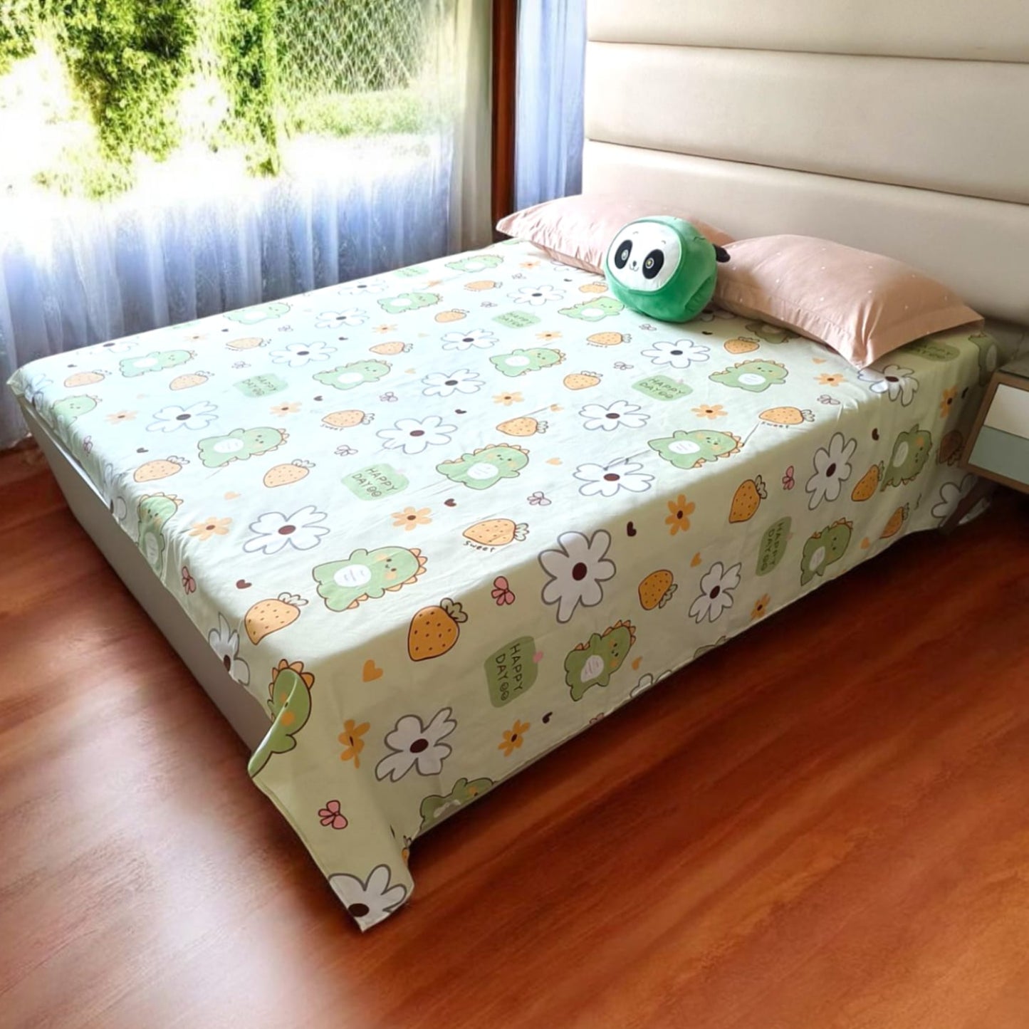 Kids Queen Glaze  Cotton Bedsheet — Tiny Rex World