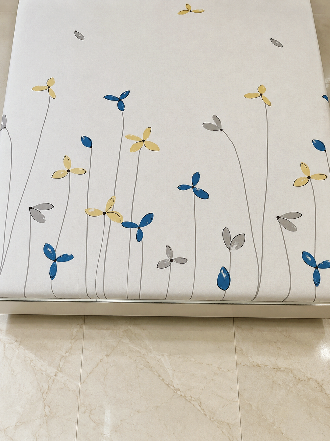 Floral King Pure Cotton Bedsheet — White-F02