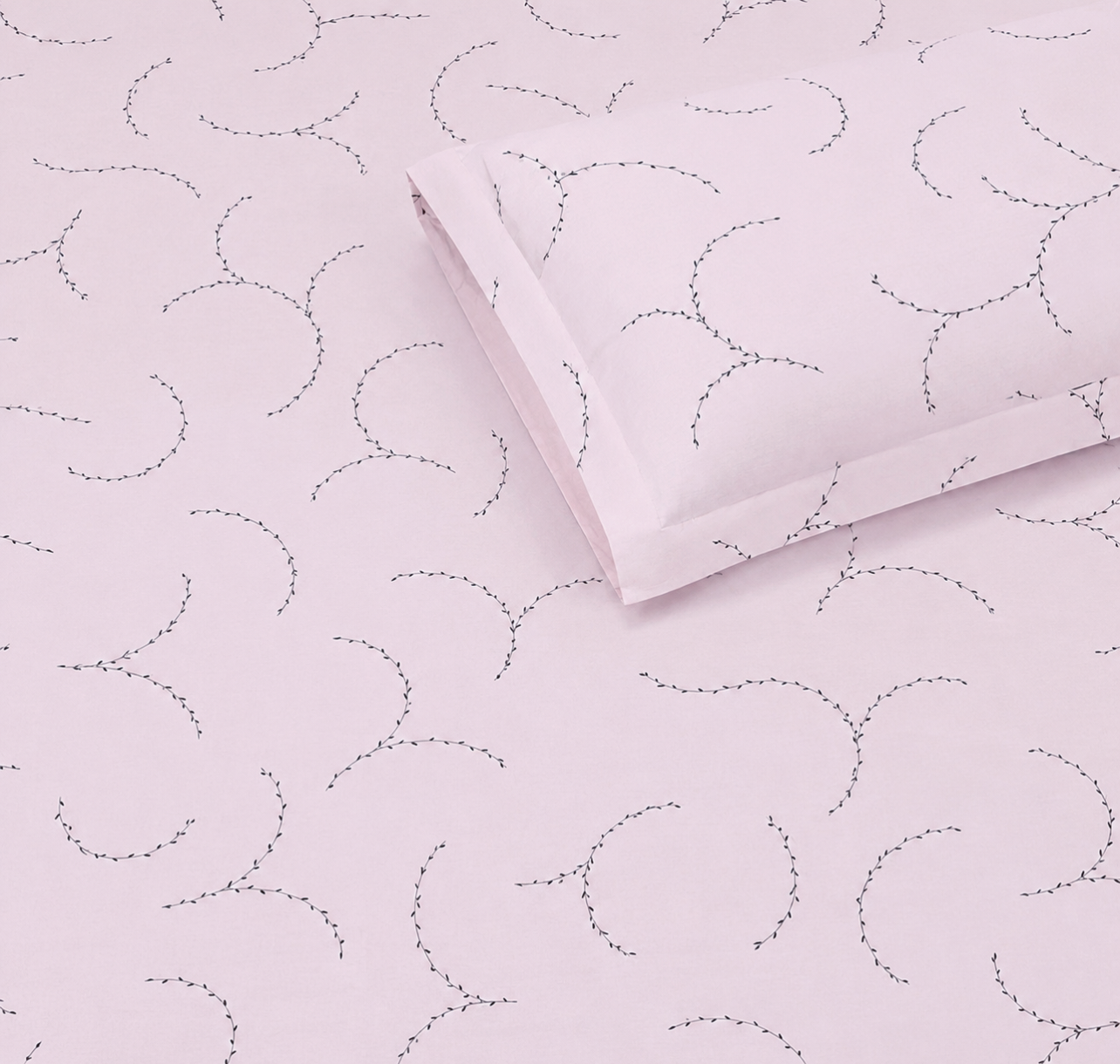GeometricKing Pure Cotton Bedsheet — Pastel Pink