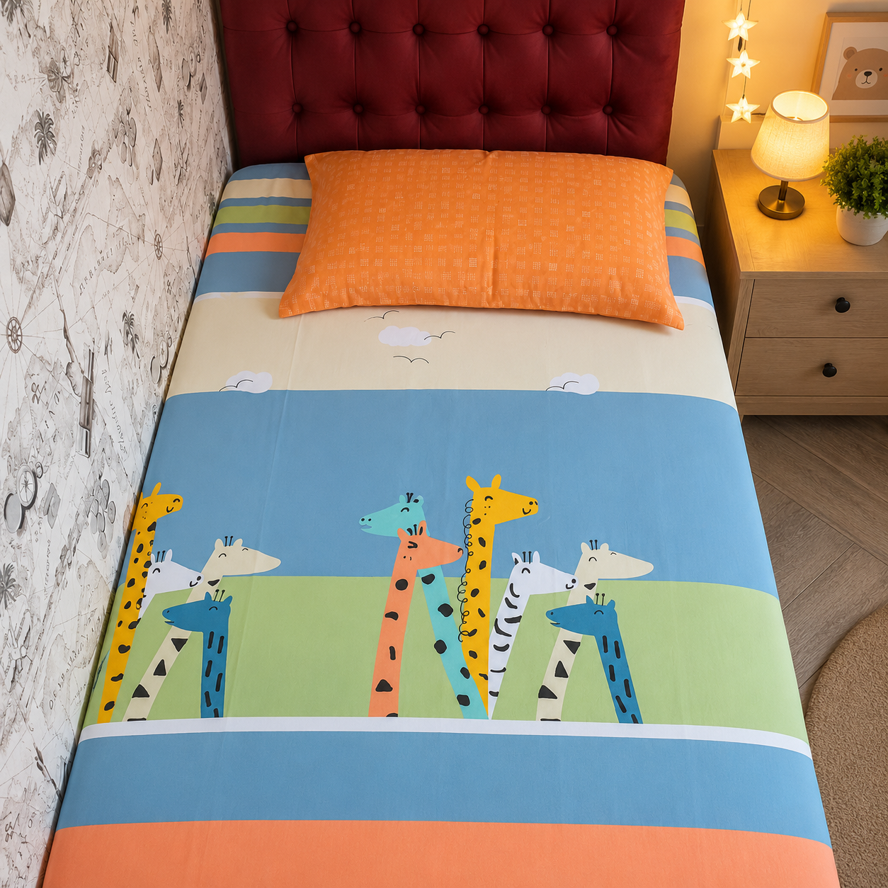 Kids Single Pure  Cotton Bedsheet — Jungle Safari