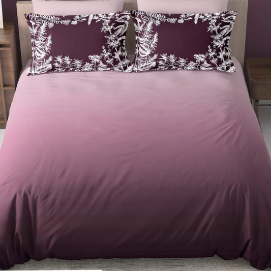 Geometric King Pure Cotton Bedsheet — Ombre Pink