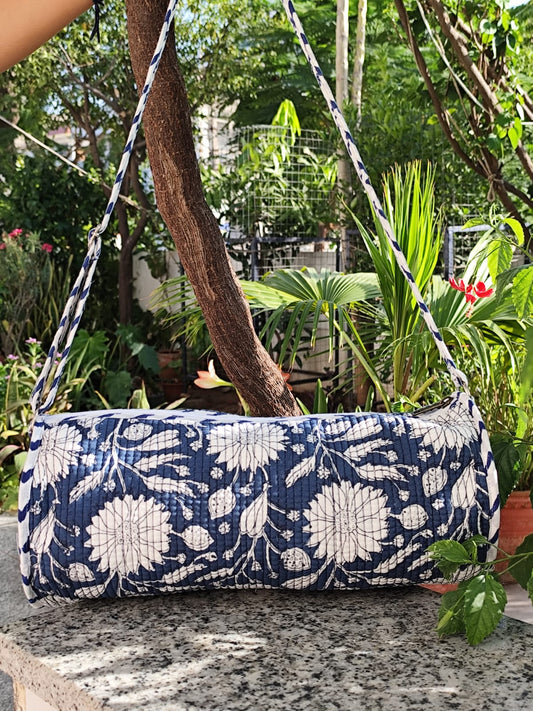 Floral Kids Duffle Bag - Deep Blue