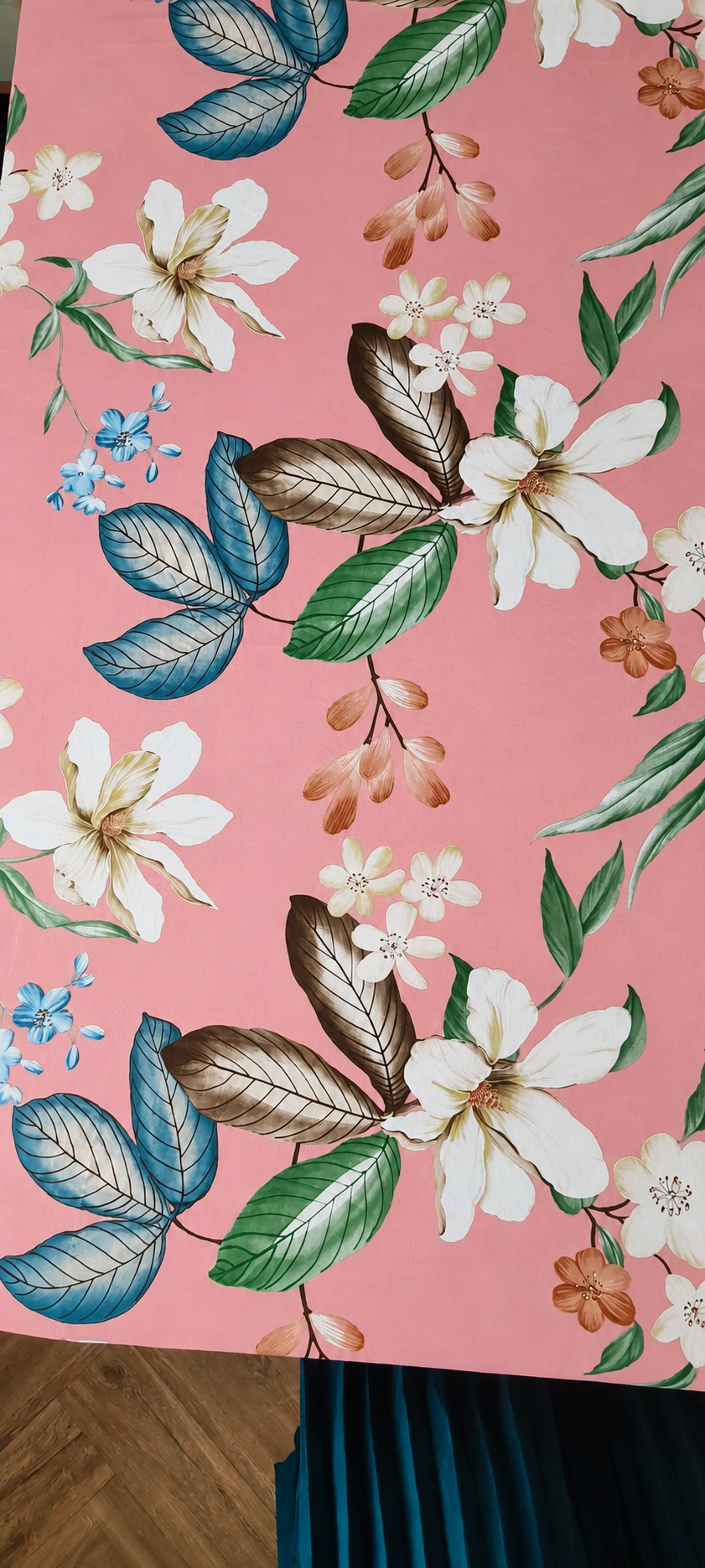 Floral King Pure Cotton Bedsheet — Deep Pink
