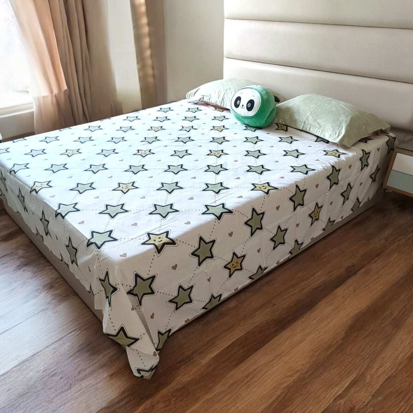 Kids Queen Glaze  Cotton Bedsheet —Starry Dreams