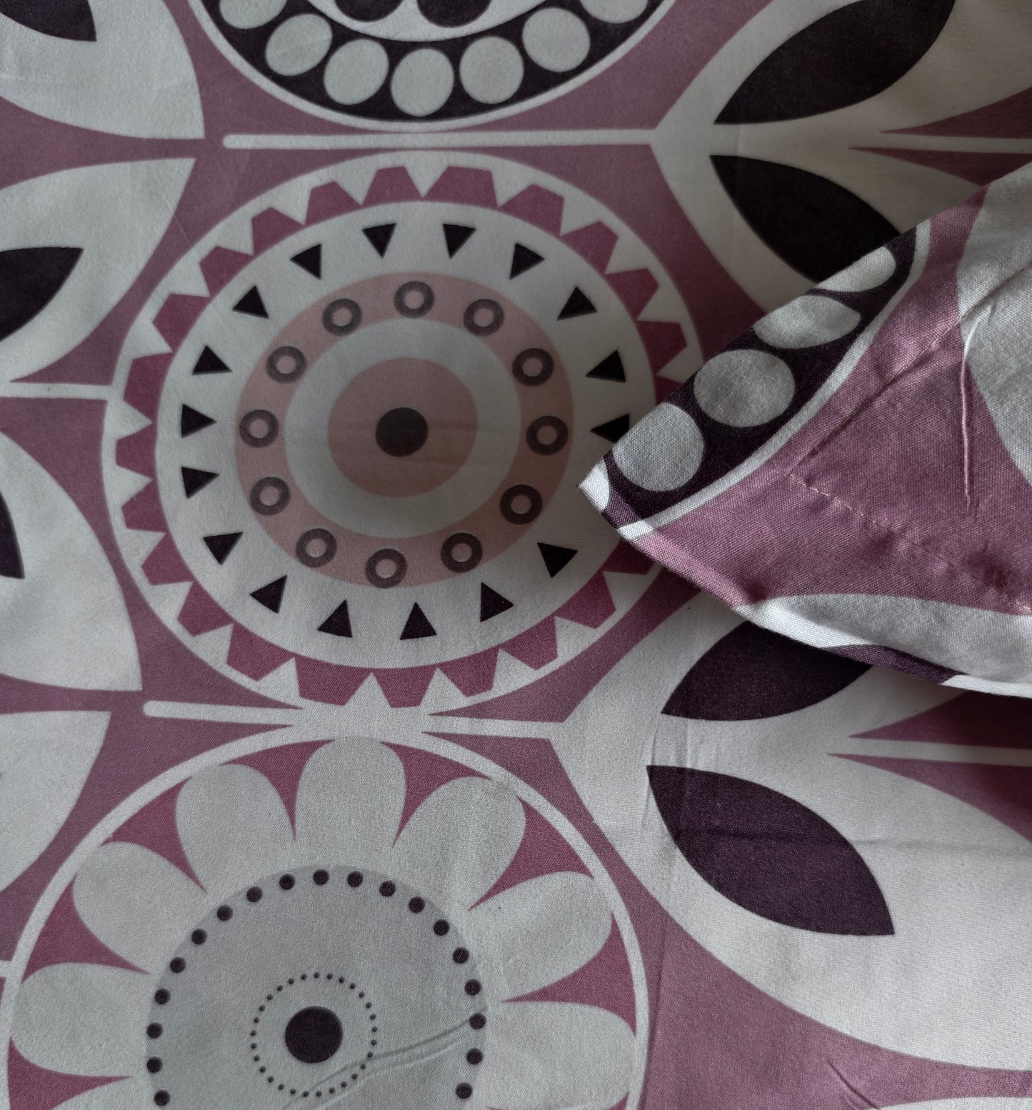 Floral Single Glaze  Cotton Bedsheet — Pink