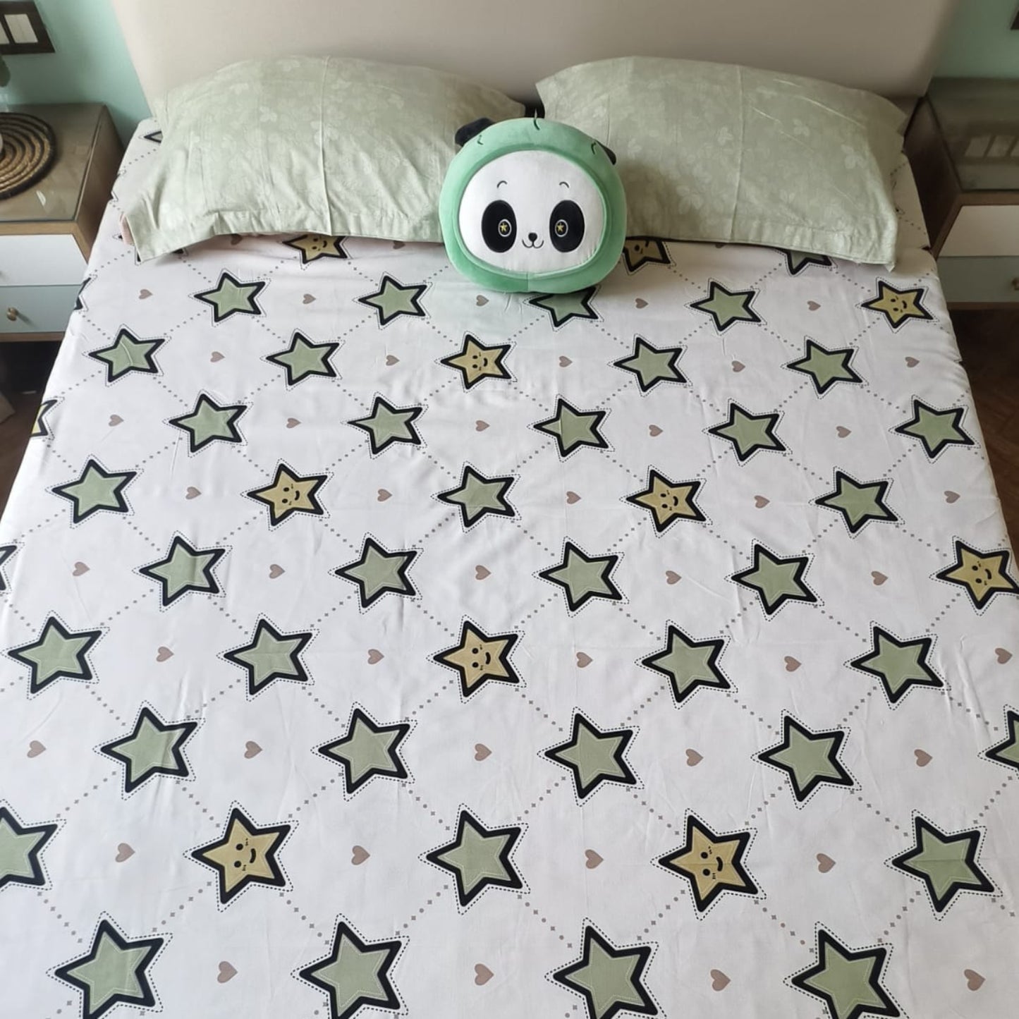Kids Queen Glaze  Cotton Bedsheet —Starry Dreams