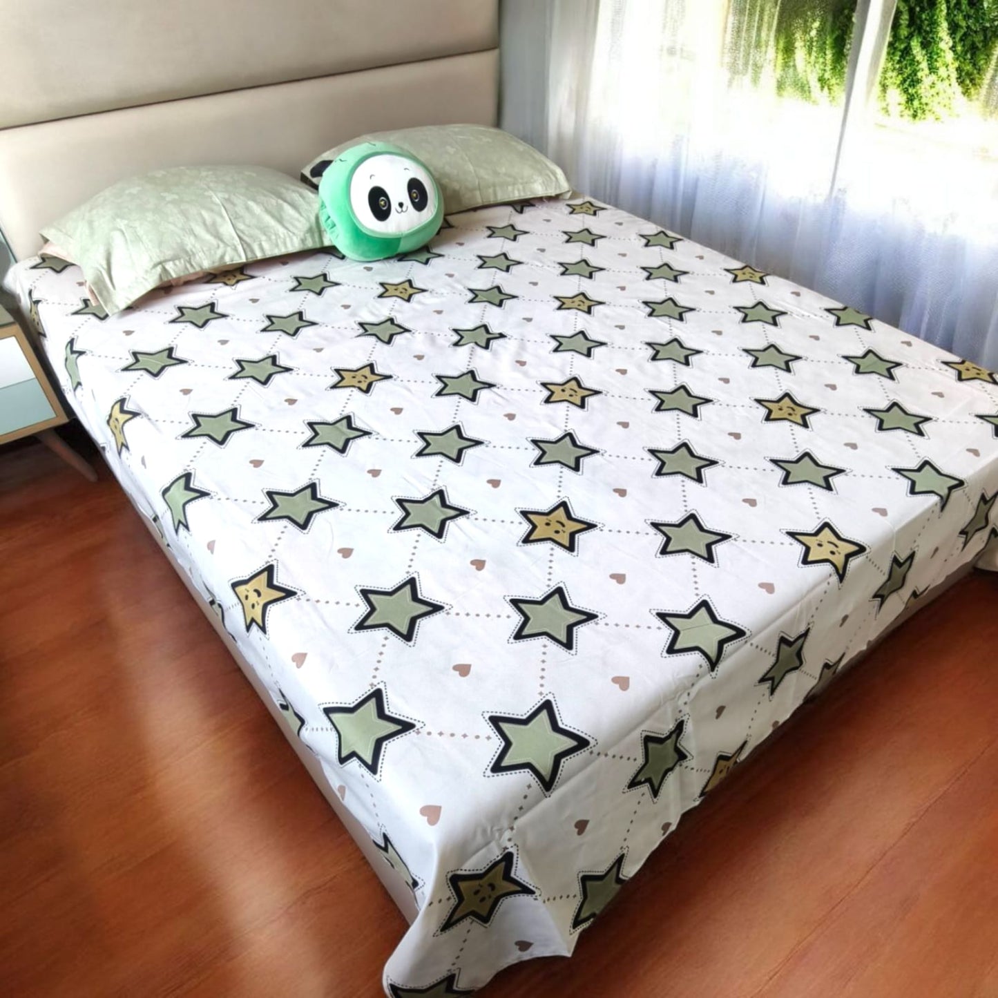 Kids Queen Glaze  Cotton Bedsheet —Starry Dreams