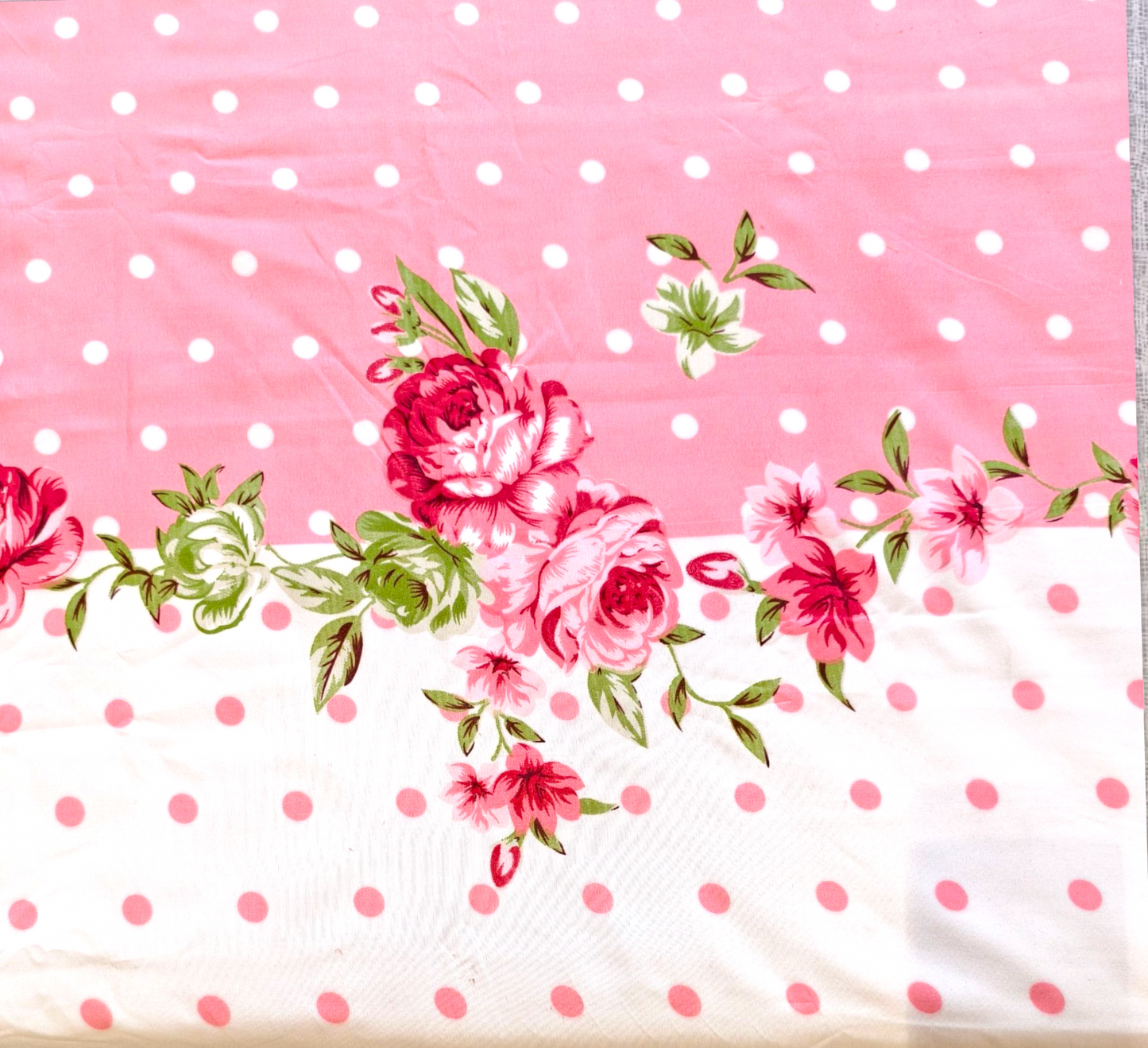 Floral Single Glaze  Cotton Bedsheet — Pastel Pink