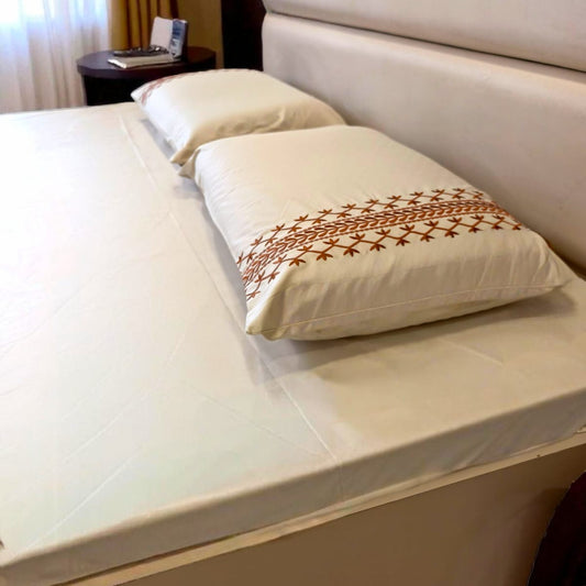 LUXURIOUS BAMBOO COTTON KING SIZE  FLAT BEDSHEET - BEIGE