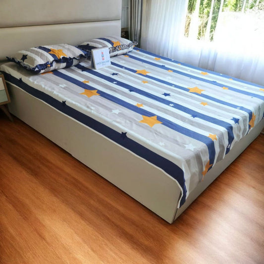 Kids Queen Glaze  Cotton Bedsheet — Night Sparkles