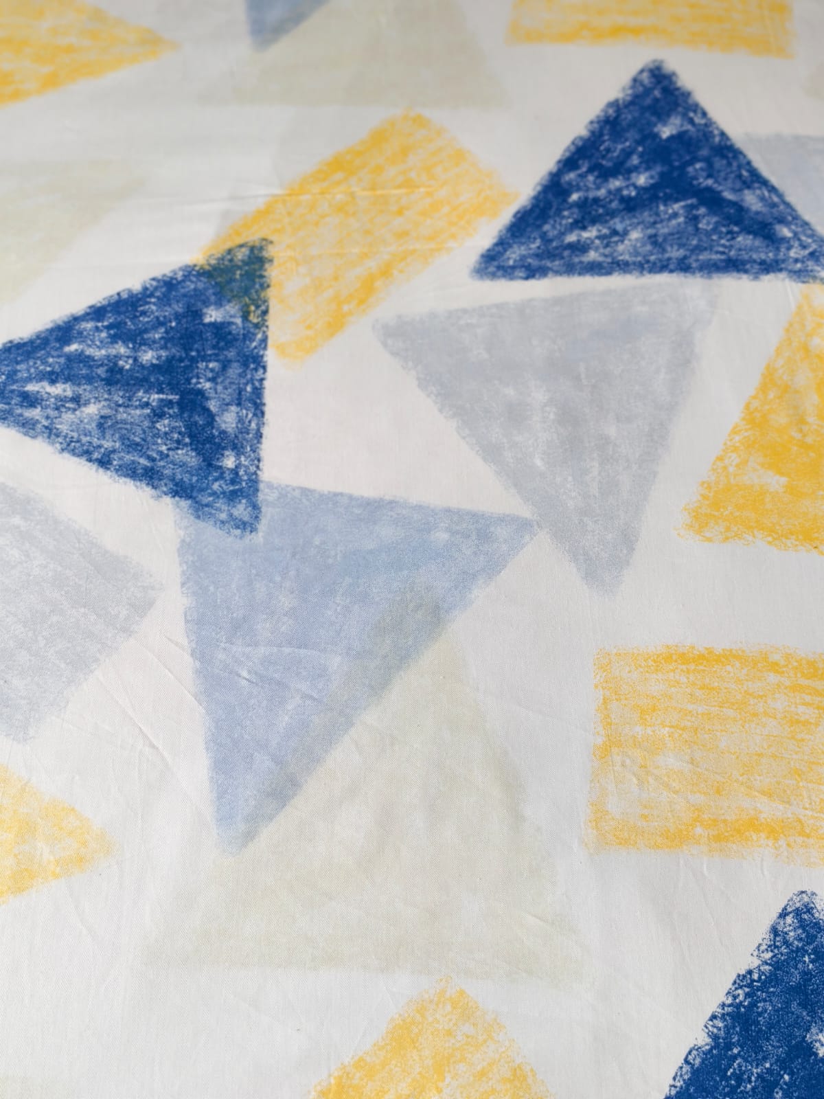 Geometric Queen Pure Cotton Bedsheet — Blue