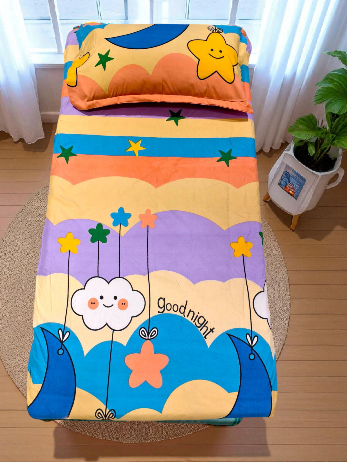 Kids Single Glaze  Cotton Bedsheet — Goodnight Stories