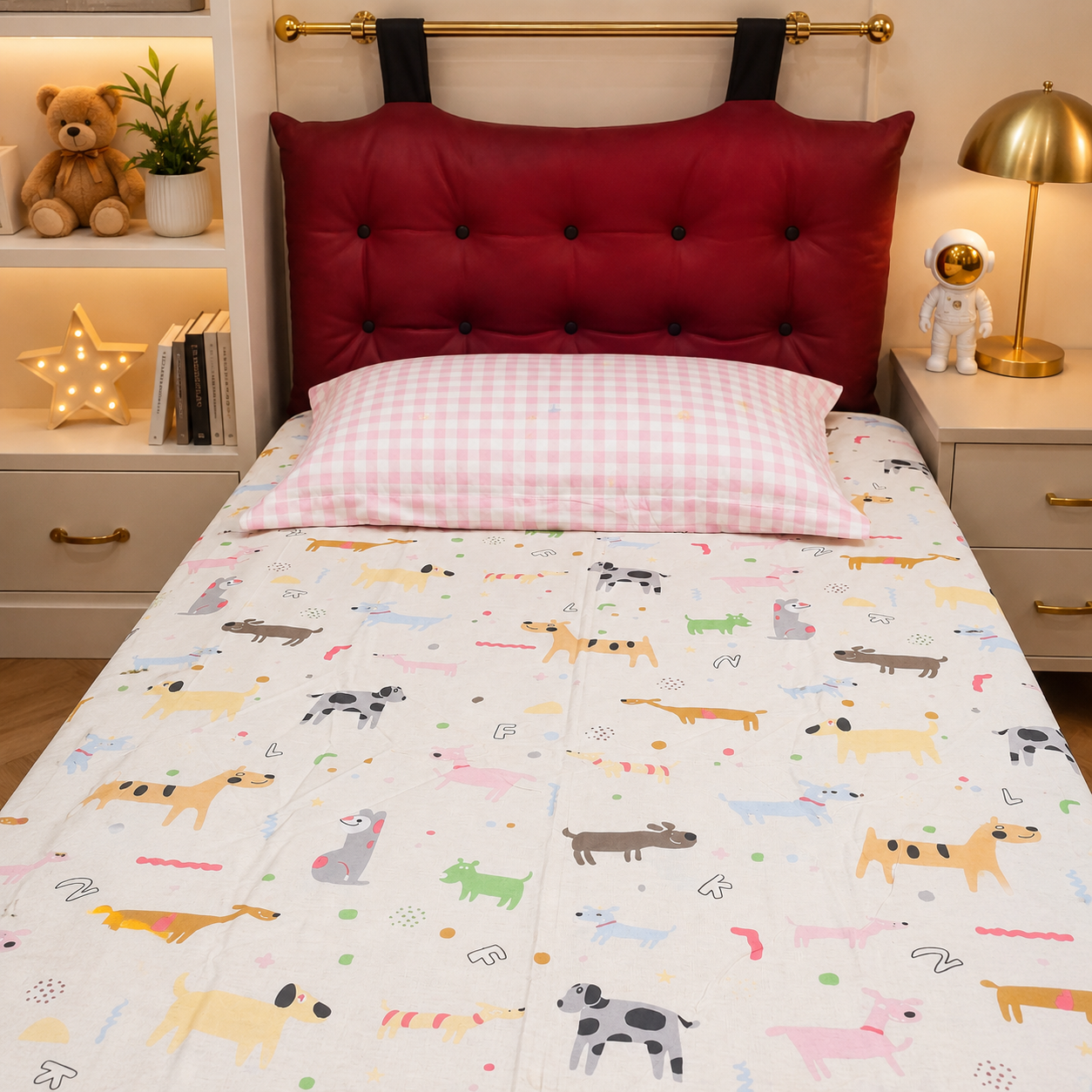 Kids Single Pure  Cotton Bedsheet — Puppy Love