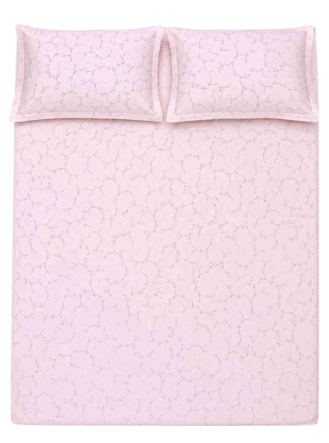 GeometricKing Pure Cotton Bedsheet — Pastel Pink