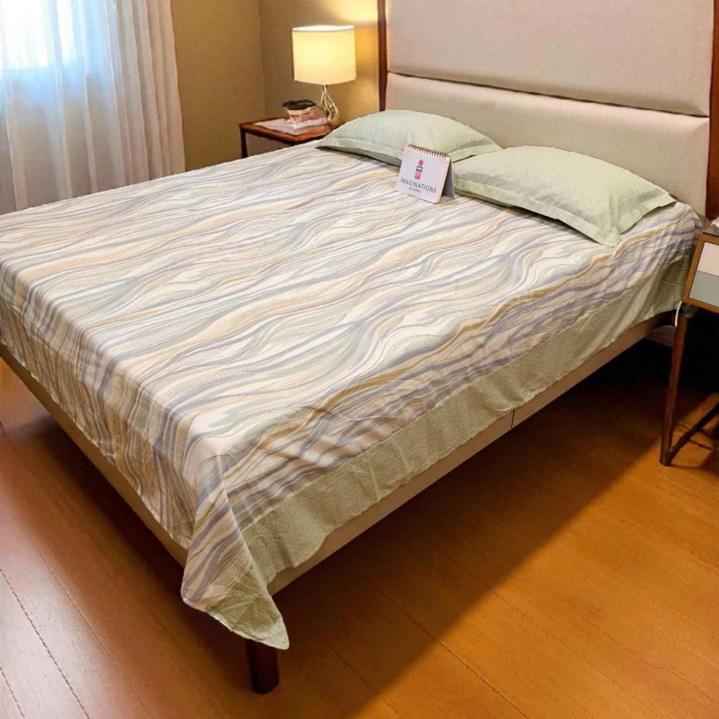 Geometric King Pure Cotton Bedsheet — Multicolour-M01