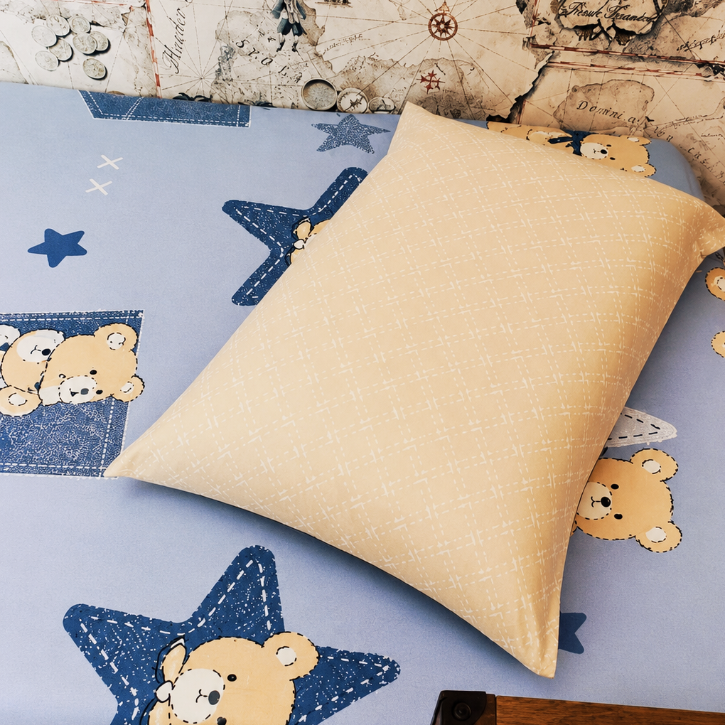 Blue Teddy  Kids King Pure Cotton Bedsheet